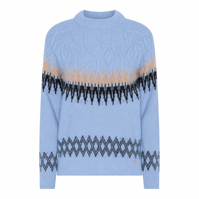 Micha trui 183142 diamant motief Blue Grey Sand Micha trui 183142 diamant motief Blue Grey Sand